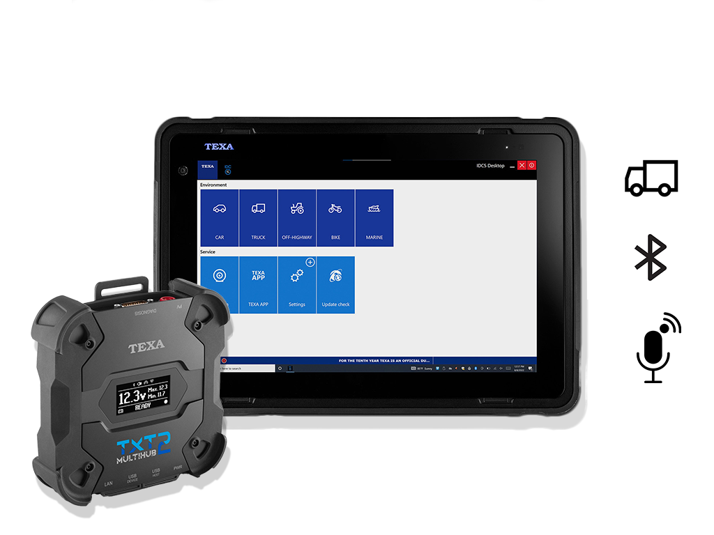 Diagnosegerät Texa AXONE VOICE mit Navigator TXT MULTIHUB 2 Lkw